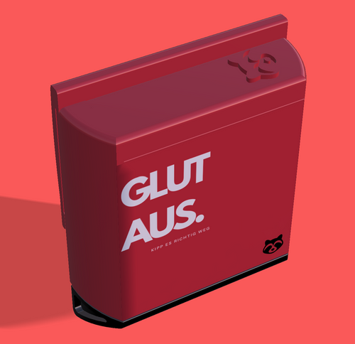 Kippe's GLUT AUS — 3/4-Ansicht